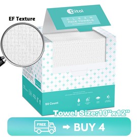 Ditoi Disposable Face Towels Home Use Single-use Towelette:_Pearl Texture 1 Pack (Total 50counts, Size 10x12")