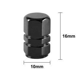 FUZVOL 8PCS Dust Caps Aluminium Alloy Tyre Valve Caps Leak-Proof Wheel Caps Universal Metal Tire Covers with Seal Ring for Car Truck Bike Motorcycle（Black）