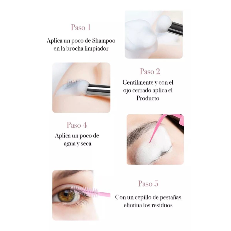Lash spa Shampoo Para Extension De Pestañas + 50 Lip
