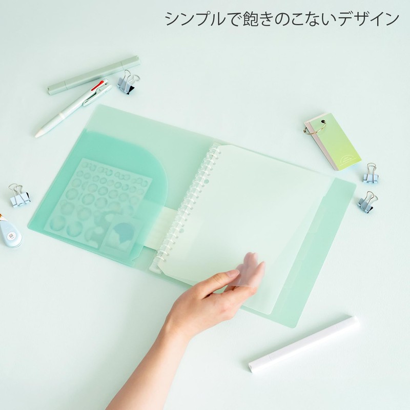Kyokto LN57MG Papel A5 Binder 20 Hole Middle Mint Green