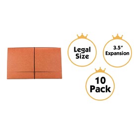 The File King Expanding Accordion File Wallet - Legal Size | USA Made | Box of 10 Redropes | 3.5” Expansion Pocket Folder | Flap & Elastic Cord Closure | Organize Paper Records