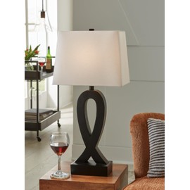 Signature Design by Ashley Markellton Modern 29.25" Polyresin Table Lamp, Set of 2, Black