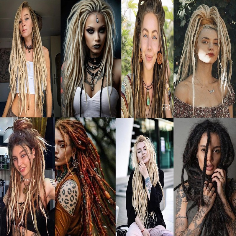 Mscat 24 Inch Dreadlock Extensions 20 Strands Copper Red Soft