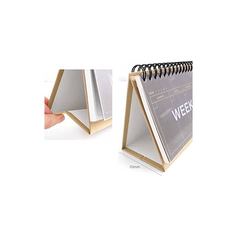 2YOUNG Kraft Standing Weekly Planner - Wirebound Kraft Undated Weekly