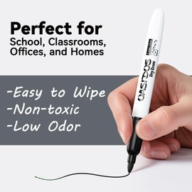 OASIDOS Dry Erase Markers Fine Tip - 24 Pack Fine Point Thin Black White Board Markers Bulk, Low Odor Whiteboard Markers for Office Classroom School White Board