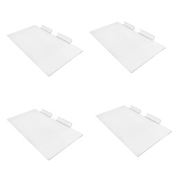 PROLINEMAX 4 Pc Slatwall 12'' x 6'' Flat Styrene Clear Shoe Shelf Acrylic Display Fixture