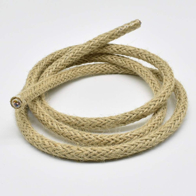 3 m Natural Jute Cable EF 3 x 0.75 mm²