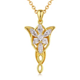 Miaofu Lord Of The Rings Necklace Arwen Evenstar Necklace For Women Arwen Necklace Jewelry Gift With 5A Cubic Zirconia Gold