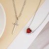 TANTIUE Couples Necklace 14K Gold Plated Sword and Heart Necklace