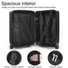 SONSENAI 3-Piece Expandable Luggage Set Suitcase in Classic Black -Double