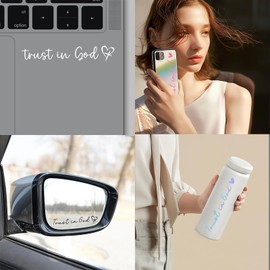 8 Pcs Rear View Mirror Sticker Decal for Cars,Christian Cute Stickers for Cars,Trust in God Mirror Decal,Religious Car Accessories