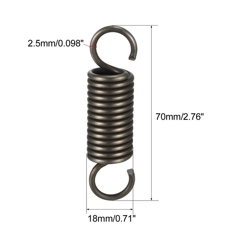 sourcing map Extended Tension Spring Wire Diameter 0.098", OD 0.71",