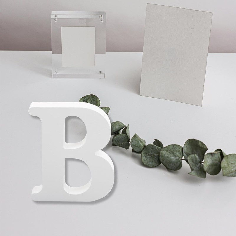 Bojueshaw White Wooden Letters,4 Inch Standing Alphabet,DIY Paintable Letters for