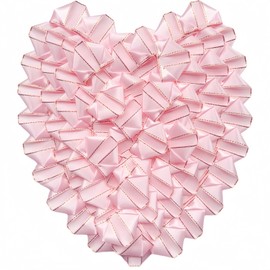 100 Pcs Gold Edge Silk Ribbon Rose Petals Pre-Made Glitter Shimmering Flowers for DIY Bouquets,Half-Finished Crafted Shining Forever Flower for Weddings Anniversaries (Shining Light Pink)