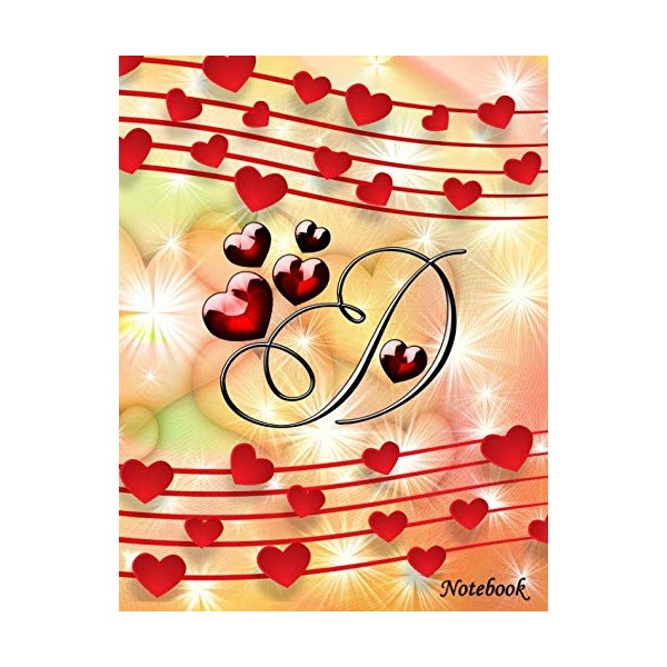 D Notebook: Love in Air - Monogram D, Personalize Letter