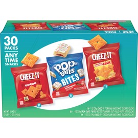 Kellogg's Cheez-It & Pop-Tarts Snacks, Grab 'N Go, Any Time Snacks Variety Pack, 33.42oz Box (30 Count)