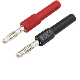 4mm Banana Male Pluge to 2mm Female Socket Probe Connectors Adapters Black + Red, Pack of 2