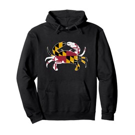 Maryland Blue Crab Vintage Maryland Flag Pride Pullover Hoodie