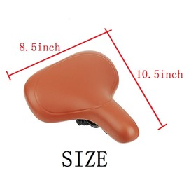 Bigsized Comfort Bike Seat - Most Comfortable Replacement Bicycle Saddle - Universal Fit for Exercise Bike and Outdoor Bikes - Suspension Wide Soft Padded Bike Saddle (8038-Brown)