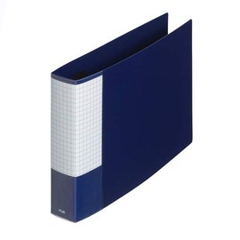 Plus FC-141RF NV 2-Ring File, Super Economy A5 Horizontal Width 1.4 inches (35 mm), Navy (5 Books Set)