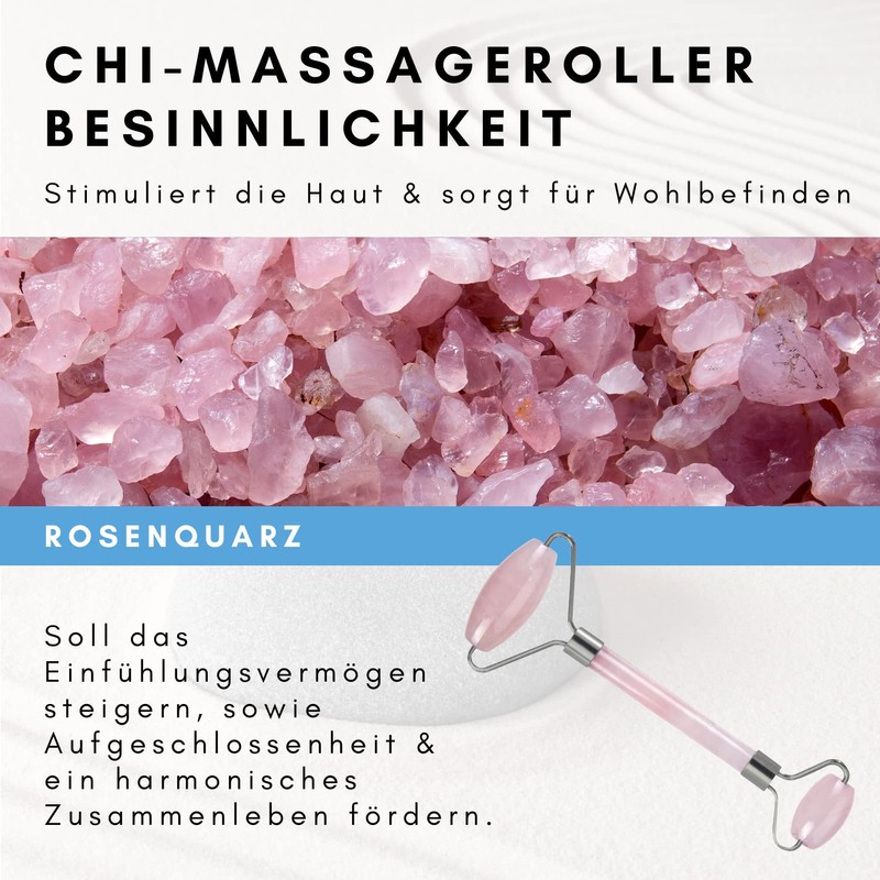Lapis Vitalis Chi Massage Roller Rose Quartz - Sensuality -