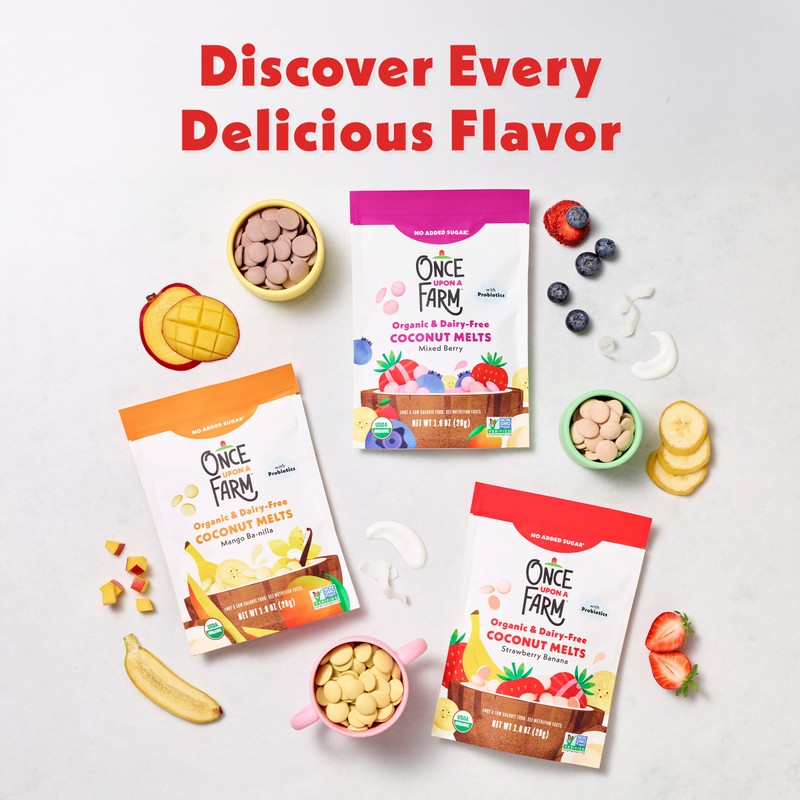 Once Upon A Farm Organic Coconut Melts with Probiotics, Strawberry