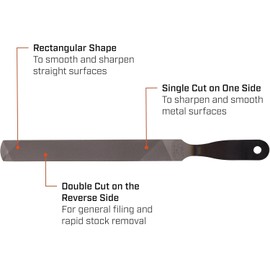 Nicholson 8" Rectangular Double/Single Cut Handy File 06602NN
