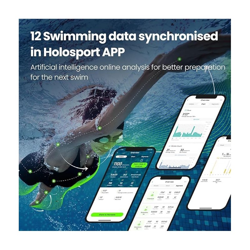Holoswim 2PRO – Gafas de Natación Inteligentes con Pantalla AR,
