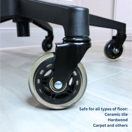 ALTRA Office Chair Wheel Casters, 3-Inch Roller-Blade Type Wheels, Set of 5. Ultra Smooth Rolling, Heavy Duty, Non-Marking.