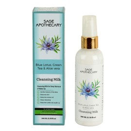 Sage Apothecary Cleansing Milk Blue Lotus, Green Tea & Refreshing Aloe Vera Extract For All Skin Types 100 ML