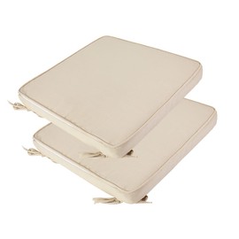 FUNHOME Outdoor Chair Cushions 18"x18"x2.5" Set of 2,Waterproof Patio Chair Cushion with Zipper&Ties,18x18 Inch Replacement Square Seat Cushion for Garden Chairs(Antique Beige)