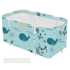 STARBRILLIANT Portable Foldable Bathtub,Soaking Standing Bath Tub for Shower Stall, Easy to Assemble Collapsible Bathtub, Suitable for Travel, Camping and Outdoor Activities