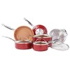 BulbHead Red Copper 10 PC Copper-Infused Ceramic Non-Stick Cookware Set