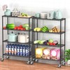 Folews 4-Tier Storage Shelving Unit with Wheels, Metal Rolling Storage
