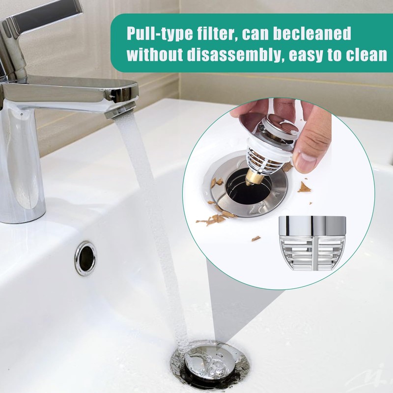 Diboniur Upgraded Bathroom Sink Plug, Universal Pop Up Bidet Plug,