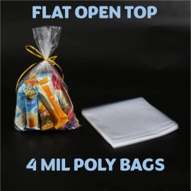 PACK4YOU 4x4" Clear Poly Bags Lay-Flat Open Top End 4-Mil Case LDPE Plastic Packaging - 25 Pack