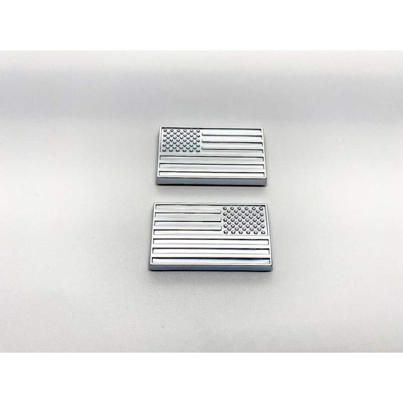2Pc Flag USA Emblem 3D Badge Flag US Decal Nameplate