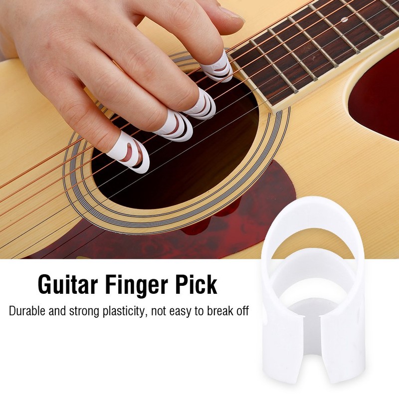 Guitar Finger Thumb Pick Protector,4Pcs Plastic DIY Finger Picks Protector