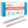ForPro Professional Collection Senior Tongue Depressors, Large Wax Applicator Sticks,