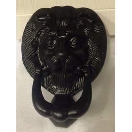 Black Cast Iron Lion Head Door Knocker