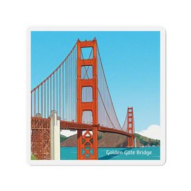 Golden Gate Bridge Christmas gift,Fashion,Couple,family,BF,GF,BFF Die-Cut Magnets - Color: 3" x 3"