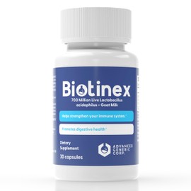 Lactobacillus Acidophilus Probiotic - 700 Million Live with Low-Fat Goat Milk per Capsules - Digestive & Gut Health - Supports Constipation, Diarrhea, Gas & Bloating - Probiotic for Women & Men