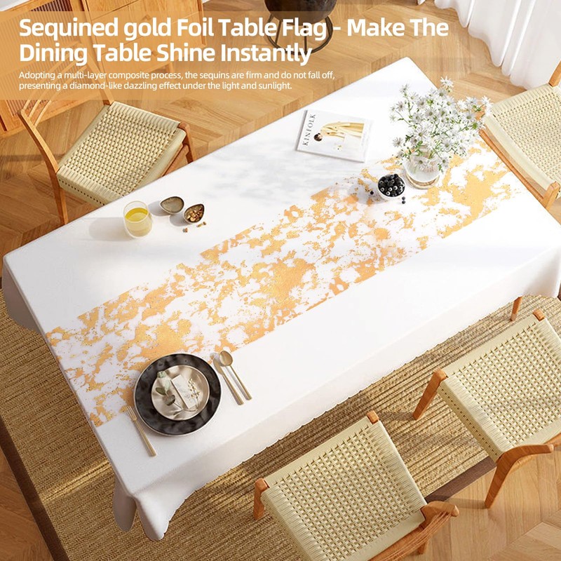 Mardatt 1 Roll Glitter Metallic Table Runner, 11in x 30Ft