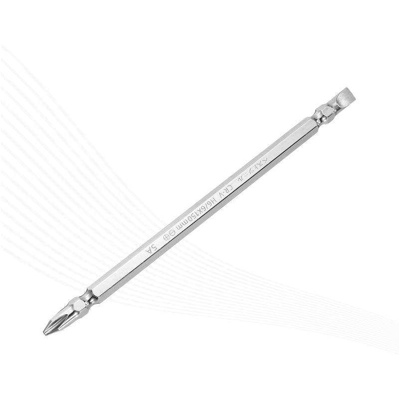 sourcing map Magnetic Double Ended Screwdriver Bit 6mm PH2/SL6 6"/150mm
