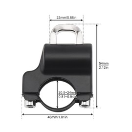 Windance 22mm 7/8" Motorcycle Helmet Lock Anti-Theft,Security Aluminum Alloy Iron Black Padlock for Bicycle Motorbike Scooters,Handlebar Mount (2pcs)