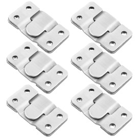 5WYOUKE Bracket Metal Frame Hanging Brackets, Set of 6 (2.1 x 1.2 inches (53 x 30 mm), Stainless Steel Wall Hanging Hooks, Easy Installation, Multi-functional, Compatible with Plasterboard and Wood Walls