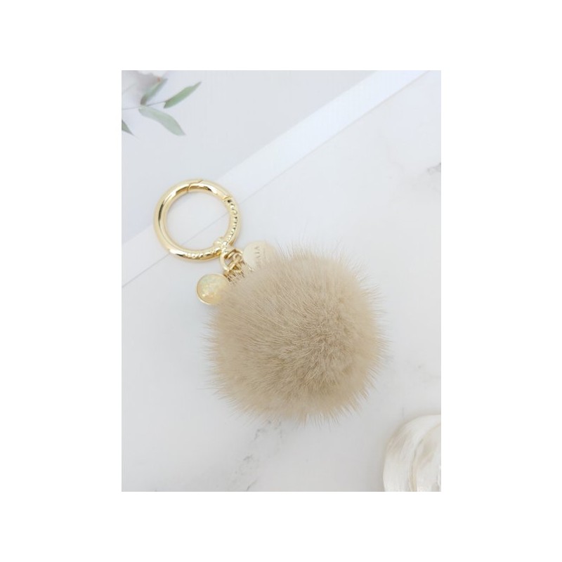 Lala 마이아 밍크털 키링참장식-L베이지(MAIAKR002) Maia Mink Fur Keychain Decoration -