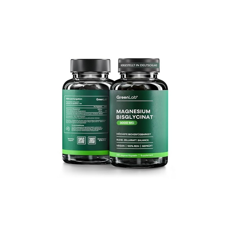 Magnesium bisglycinat, 3000mg, Vegan, Rein, Geprüft