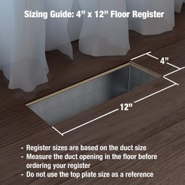 Imperial 4" x 12" Louvered Floor Register, Brown, RG2005