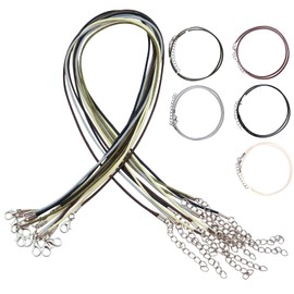 10 PCS Waxed Necklace Cord with Clasp 1.5mm Necklace Cord,Adjustable Braided Necklace Rope for Christmas Necklaces DIY Bracelet Jewellery Making(5 Assorted Colors)